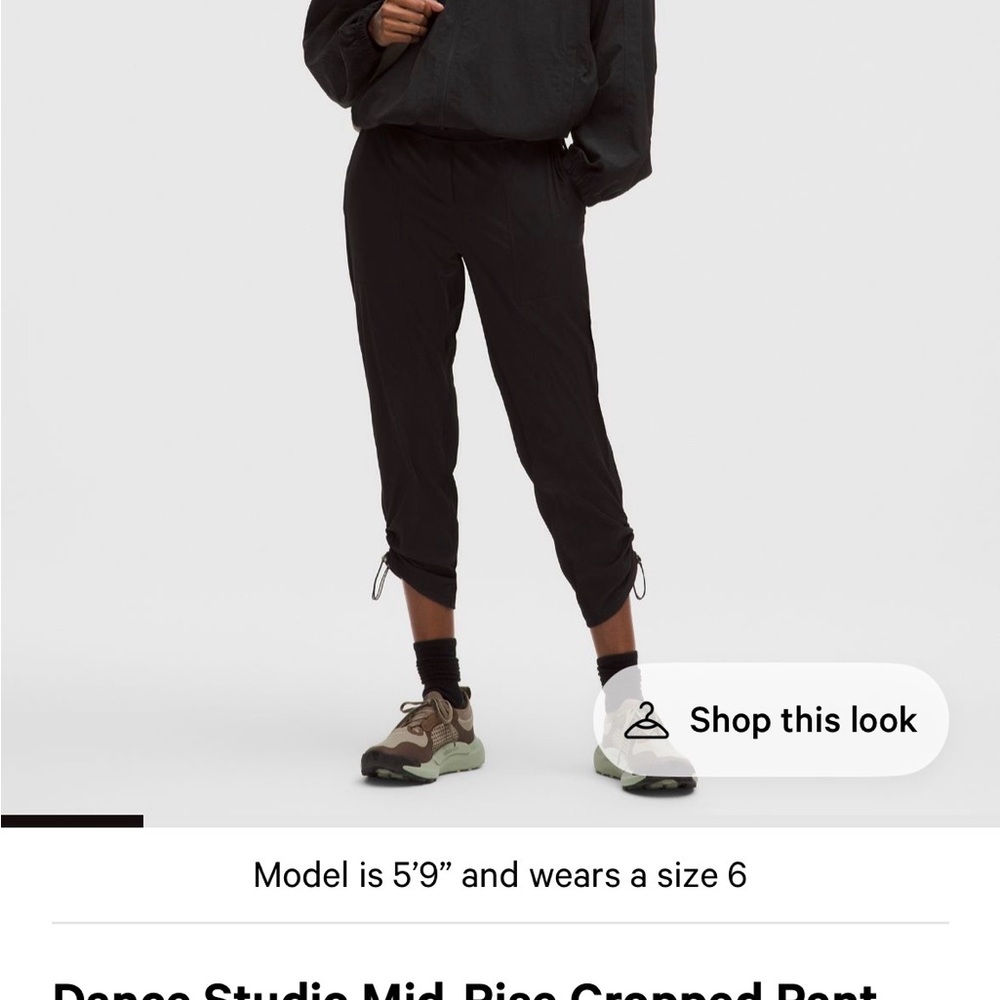 Women's Black Cropped Drawstring Pants
